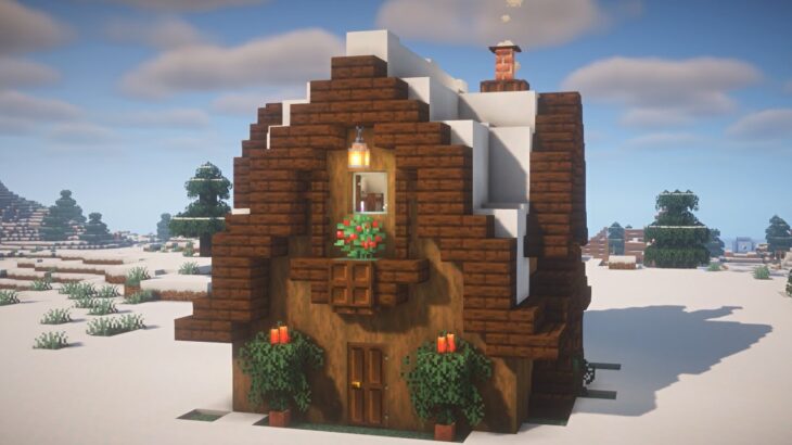 【マインクラフト】雪原のコテージハウスの作り方【Minecraft】How to Build a Snowfield Cottage【マイクラ建築】