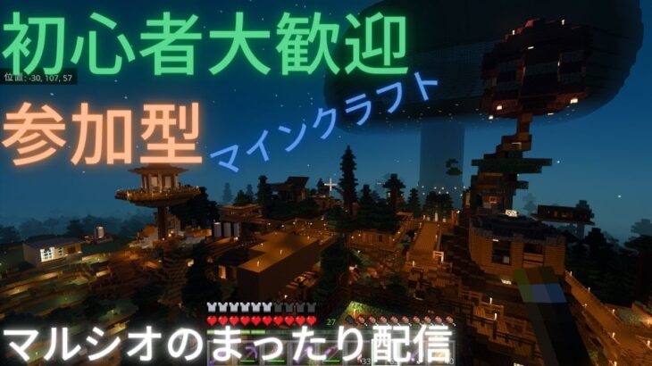 【マインクラフト】初心者大歓迎  参加型    マルシオのまったりマイクラ【minecraft】