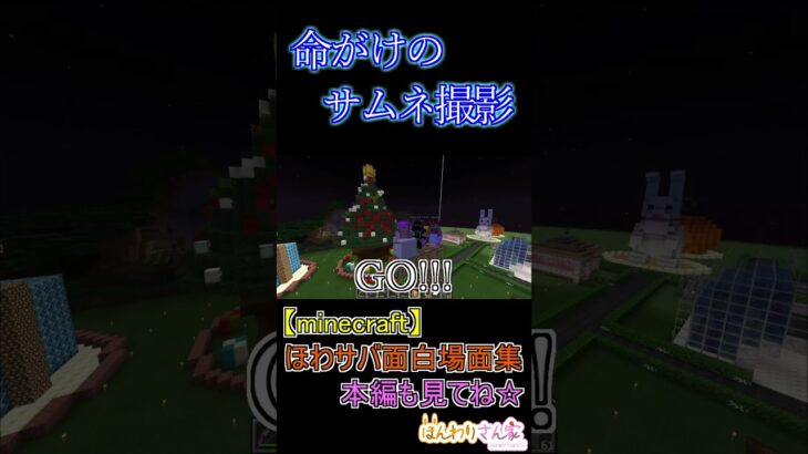 【minecraft】ほわサバ面白場面集☆粉雪で画面が凍っていくのを利用してサムネ撮影しようとしたら命がけすぎたｗ #shorts