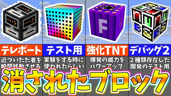 【マイクラ】削除された・取り消されたブロック２０選【まいくら・マインクラフト】