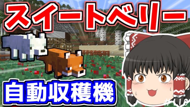 【マイクラ】キツネを使ったスイートベリー自動収穫機を作ってみた【ゆっくり実況】【普通のサバイバルしていいですか？110】【Java Edition1.19.2】