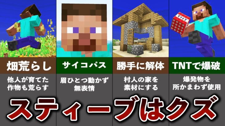 ヤバすぎるスティーブの行動12選【ゆっくり解説】