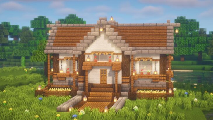 【Minecraft】お洒落なサバイバルハウスの作り方/How to build a  survival house
