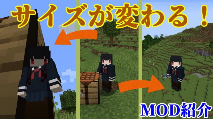 【Minecraft】サイズが変えられる！！MOD『Pehkui』の紹介！！【MOD紹介】【ゆっくり】
