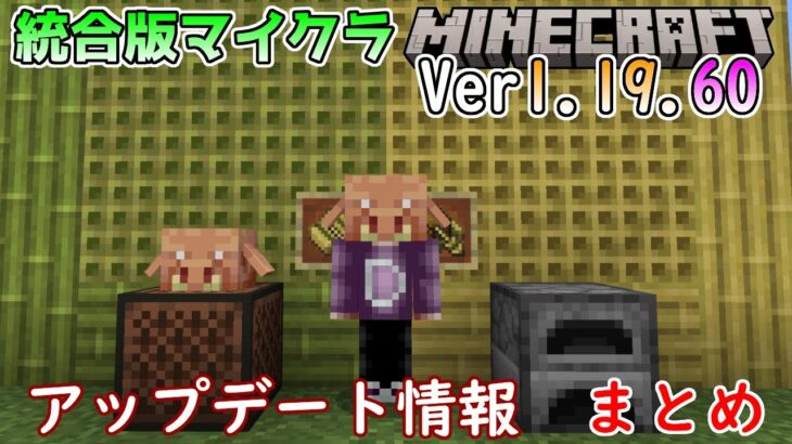 【統合版マイクラ】Ver1.19.60 アップデート内容のまとめ【Switch/Win10/PE/PS4/Xbox】