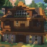 minecraft建築ダークオークとオークでできたおしゃれな家の作り方！