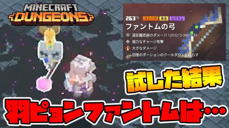 ファントムの弓×無限ポーションバリアビルド！【マイクラダンジョンズ】【naotin】