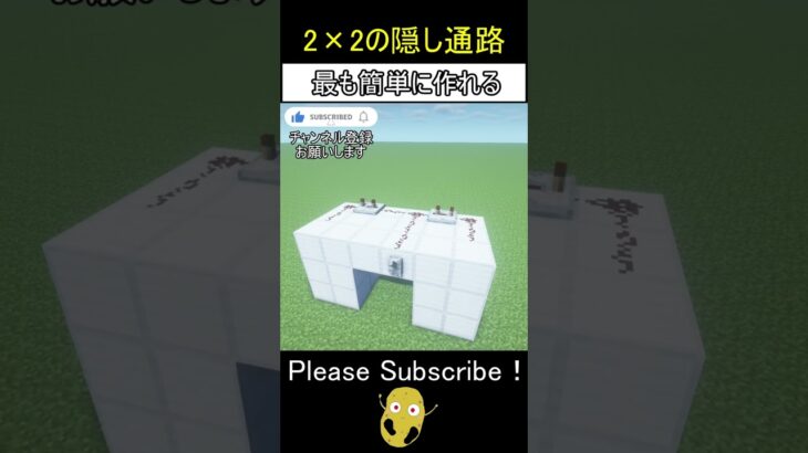 【マイクラ】2×2の隠し通路（ドア）の作り方【マインクラフト/Minecraft/建築/装置】