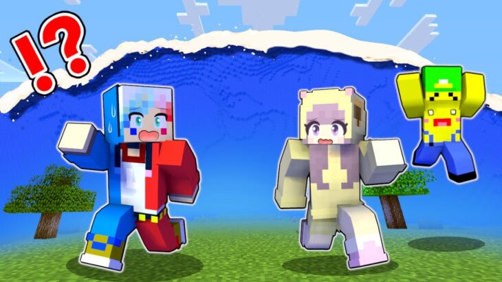 大地震と津波がおきる無人島で宝探しをするマインクラフト⁉️🌊【マイクラ Minecraft】ぽっぴんず