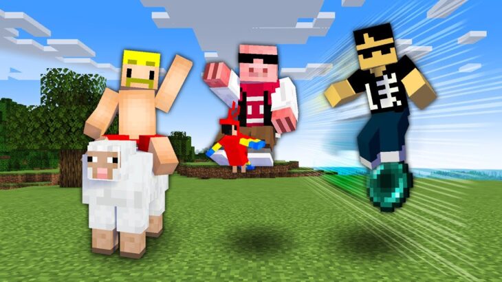 【マイクラ】何にでも乗れる世界でミニゲームバトル