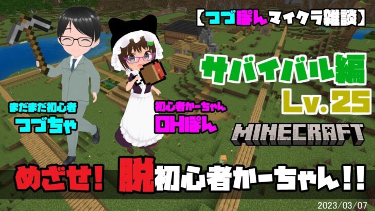 【つづぽんマイクラ雑談】めざせ！脱初心者かーちゃん！！《サバイバル編Lv25》