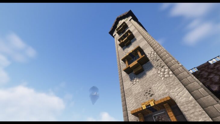 【Minecraft】高台に建つ教会　マインクラフト建築