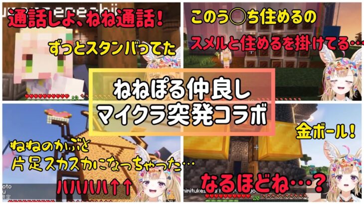 【マインクラフト】ねねぽる仲良しマイクラ突発コラボ【ホロライブ切り抜き】