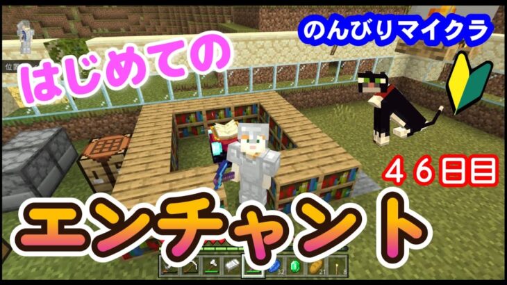 はじめてエンチャントに挑戦！マイクラ初心者サバイバル生活46日目　【マインクラフト マイクラ まいくら Minecraft】