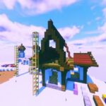 [minecraft] 空島で建築教会と洋風建築 [マインクラフト]