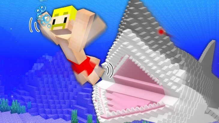 【マイクラ】サメに襲われる世界でサバイバル！