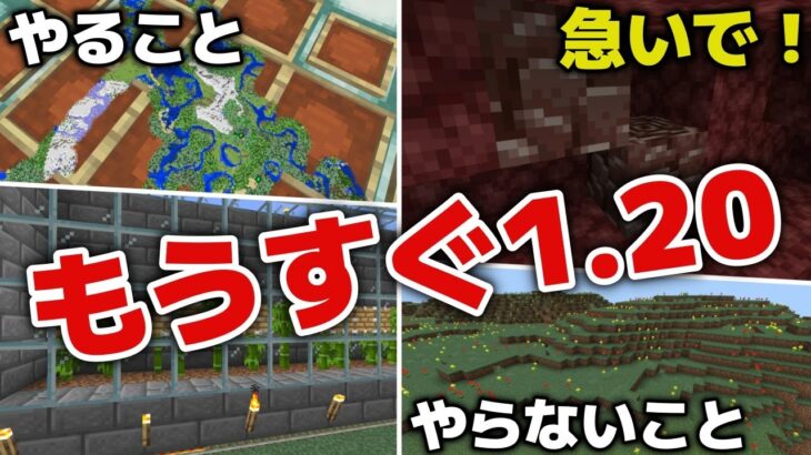 【マイクラ1.20】アップデート前にやること＆やらない方がいいこと・1.20スタートダッシュが変わります！？【マイクラ統合版】