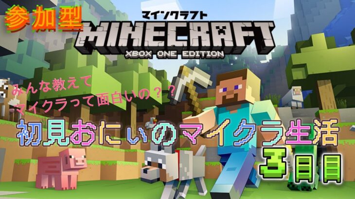 【マインクラフト】#3（参加型）　マイクラを教えて！！初見おにぃが始めるマイクラ生活