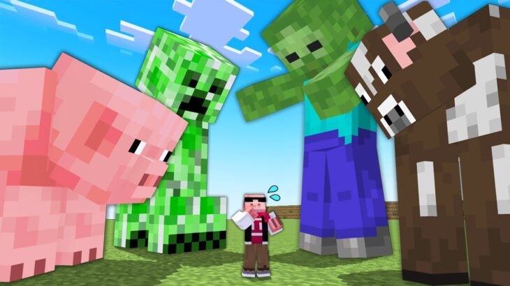 【マイクラ鬼畜】すべてのMOBが巨大化した世界でエンドラ討伐！