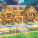 Minecraft:生存のための、洋風の木造サバイバルハウス建築方法:マイクラ　家の作り方