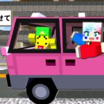 【恐怖のバスジャック事件🚌】ヒッチハイク男に車をカージャックされるマインクラフト😱【マイクラ Minecraft】ぽっぴんず