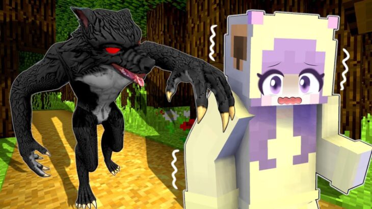 【オオカミに食べられた…‼️😱】恐怖の森で出会った人喰い動物に襲われるマインクラフト🐺【マイクラ Minecraft】ぽっぴんず