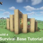 Minecraft 建築：時尚層次的生存基地！│How to build a survival base tutorial【秘密himitsu】마인크래프트 건축│マイクラ建築│【生存小屋】#54
