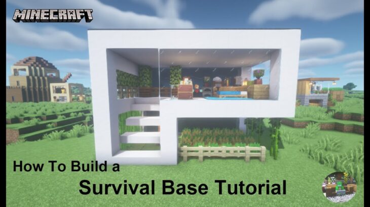 Minecraft 建築：時尚L型的生存基地！│How to build a survival base tutorial【秘密himitsu】마인크래프트 건축│マイクラ建築│【生存小屋】#57