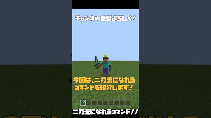 簡単！二刀流になれるコマンド！　#マインクラフト　#Minecraft #マイクラコマンド　#shorts