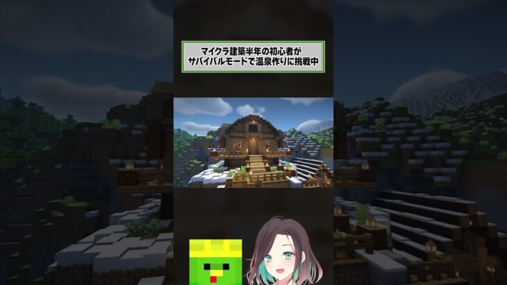 マイクラ建築初心者が雪国の温泉街を作ってみた