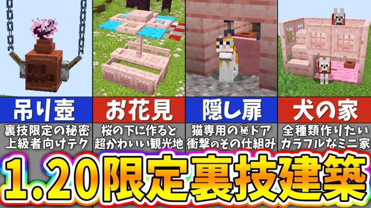 マイクラ1.20の裏技を使ってできる天才的な建築アイデア１０選【まいくら・マインクラフト】