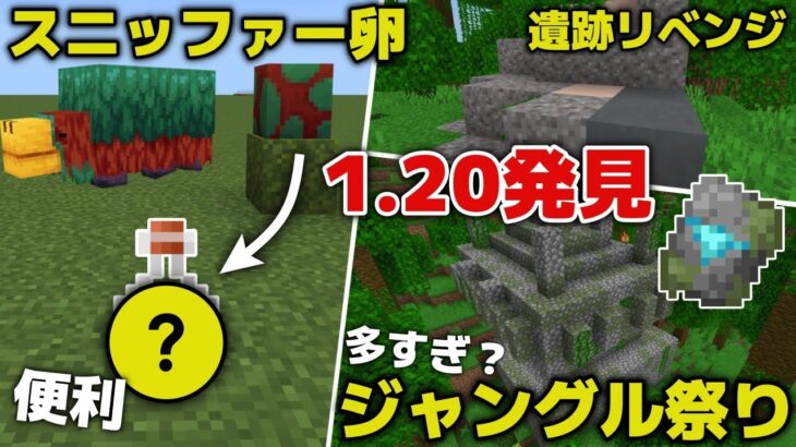 【マイクラ実況】鍛冶テンプレート探しで神業披露！？ジャングル多すぎ！？スニッファーの卵探しにアレが役立つ？【マイクラ統合版1.20.0】【マイクラうっかり実況3Part99】