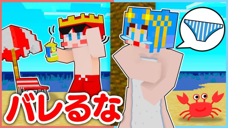 ビーチで水着が流された！？バレずに見つけ出せ【 マイクラ / Minecraft 】