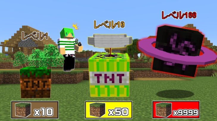 【マインクラフト】ブロックを壊すほどレベルが上がるTNTを買える世界でサバイバルしたらとんでもなかった…！？