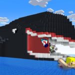 【マイクラ】クジラに飲み込まれちゃった！