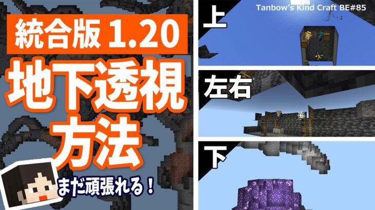 【マイクラ統合版】1.20で使える全方向地下透視方法(1.20/Bedrock/Windows/PE/Switch/PS/Xbox)