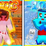 ⭐100℃のサウナ vs -100℃の冷蔵庫 長く生きられるのはどっち？【まいくら/マインクラフト】