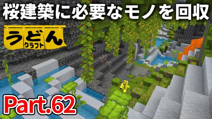 【マイクラ実況】桜建築に必要なアイテムを探しに 地下の洞窟へ【ウドンクラフト】#62