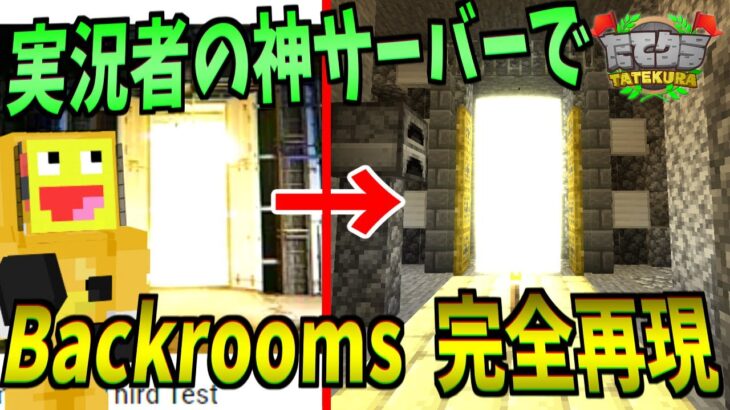 実況者が集う神サーバーで勝手に『The Backrooms』へ通ずるゲートを開通させてみた!!!!!-マインクラフト【たてクラ】【Minecraft】