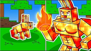 I Survived 100 DAYS as a FIRE RABBIT in HARDCORE Minecraft!