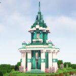 【マイクラ】青い屋根の塔(アレイの家)の作り方【マインクラフト】【建築講座】【Minecraft】