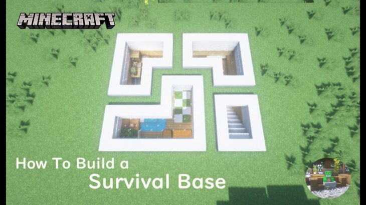 Minecraft 建築：不規則的地下生存基地！│How to build a survival base tutorial【秘密himitsu】마인크래프트 건축│マイクラ建築│【生存小屋】#68