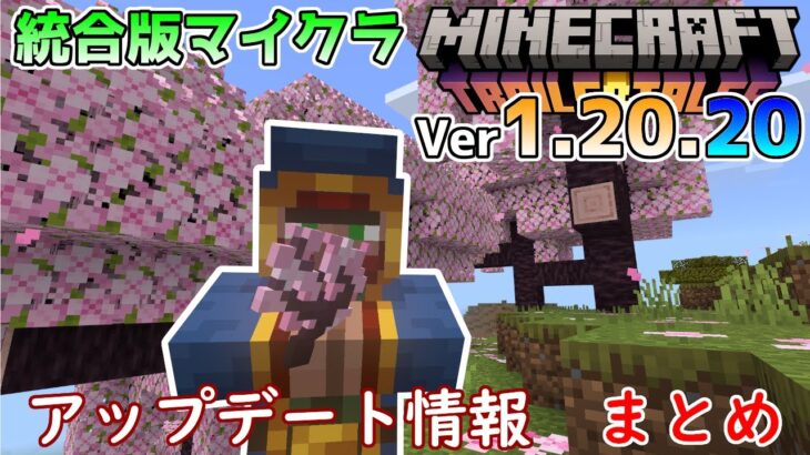 【統合版マイクラ】Ver1.20.20 アップデート情報 まとめ【Switch/Win10/PE/PS4/Xbox】