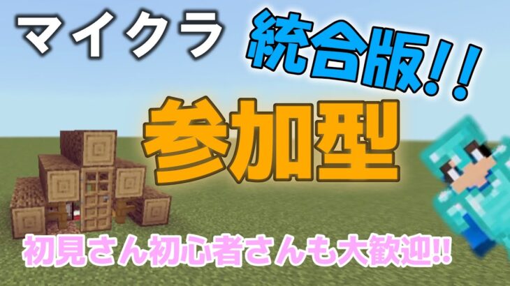 【マイクラ参加型】　初見さんも大歓迎!!　サバイバル参加型　【統合版】