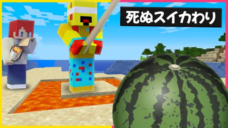 スイカ割りとおもわせて死ぬイタズラｗｗ【まいくら・マインクラフト】