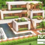 How to build a modern house in Minecraft | 大きなモダンな家の作り方(現代建築)