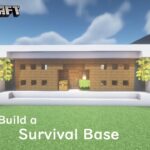 Minecraft 建築：現代簡單的生存基地！│How to build a modern house tutorial【秘密himitsu】마인크래프트 건축│マイクラ建築│【生存小屋】#71