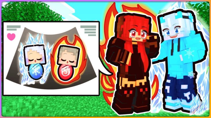 炎と氷の力を持った双子の赤ちゃん誕生！2人の力を合わせよう！🔥❄【 マイクラ / まいくら / Minecraft 】