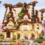 【マイクラ】大きな桜の家の作り方【マインクラフト】【建築講座】【Minecraft】
