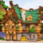 【マイクラ】ファンタジーな銅屋根の家の作り方（内装あり）【マインクラフト】【建築講座】【Minecraft】